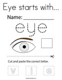 Eye starts with Coloring Page