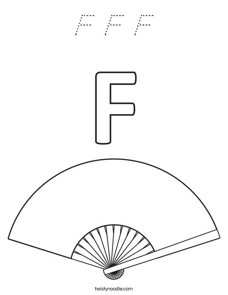F Fan Coloring Page