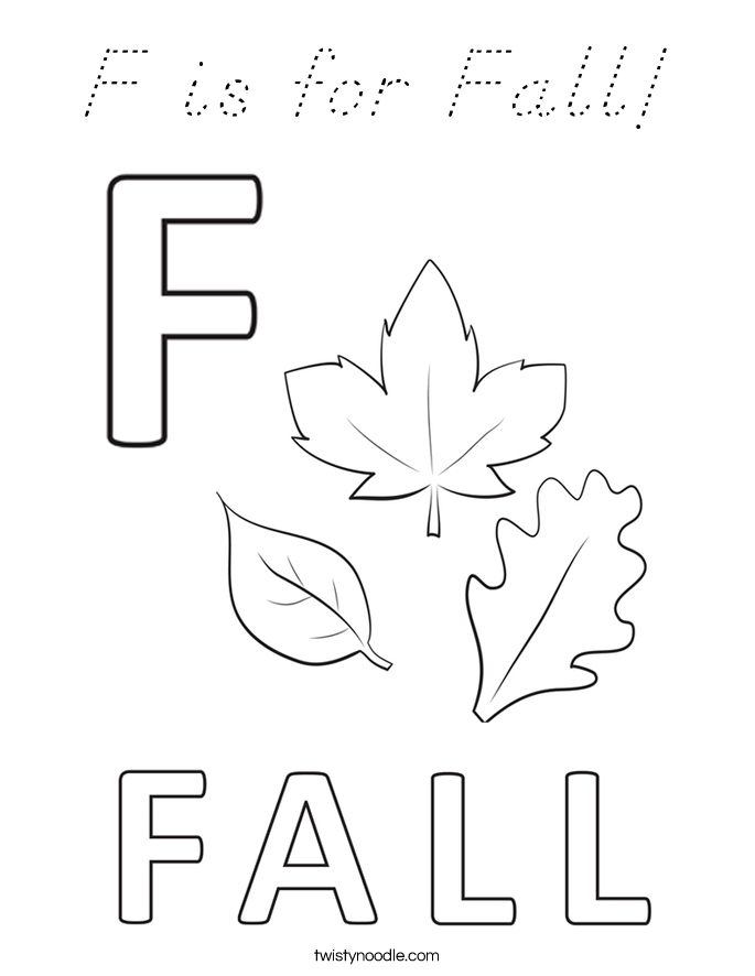 F is for Fall! Coloring Page