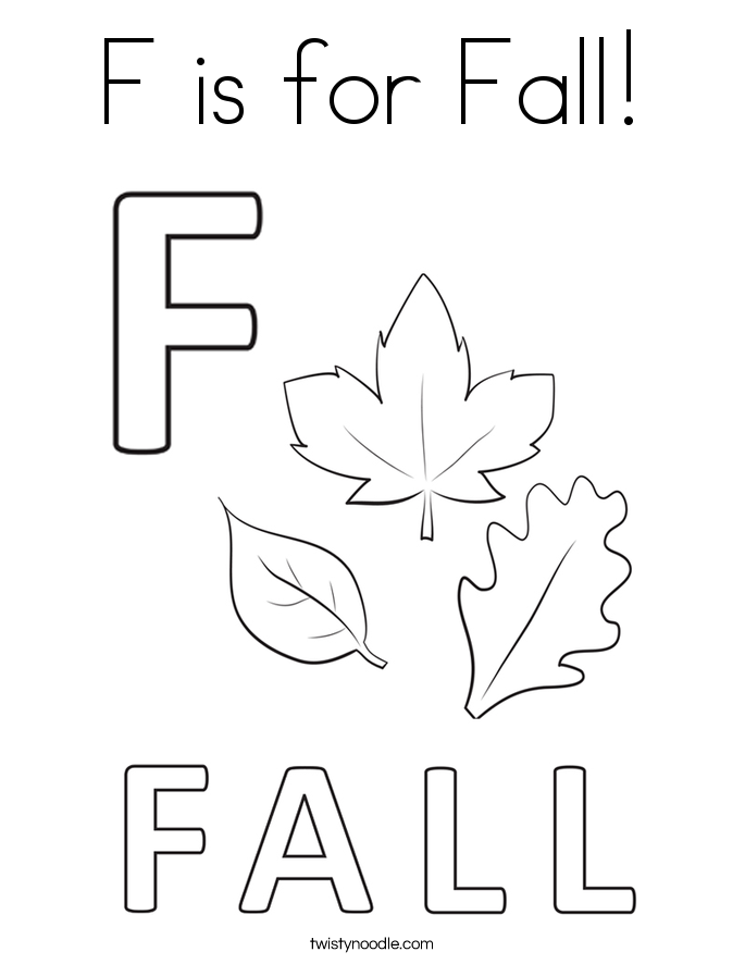 F is for Fall! Coloring Page