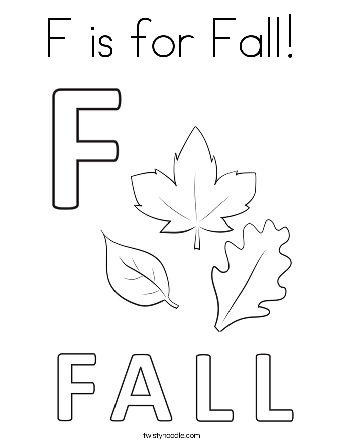 F is for Fall Coloring Page - Twisty Noodle