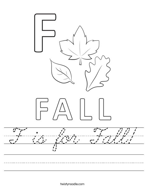 F is for Fall Worksheet