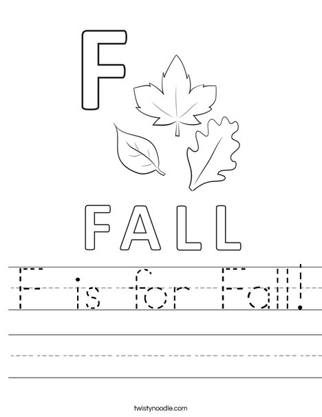 F Is For Fall Worksheet Twisty Noodle