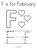 F is for February Coloring Page