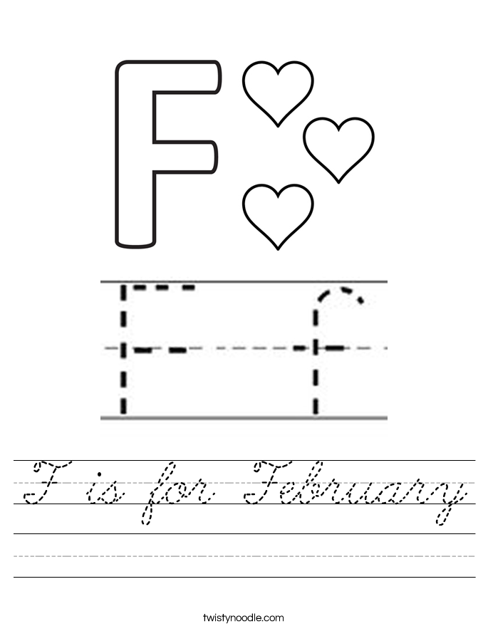 F is for February Worksheet