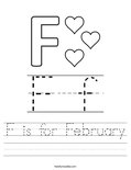 F is for February Worksheet