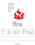 F is for Fire! Worksheet