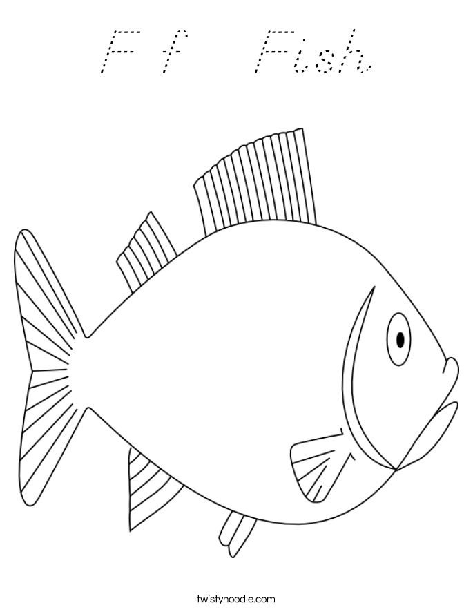 F f   Fish Coloring Page