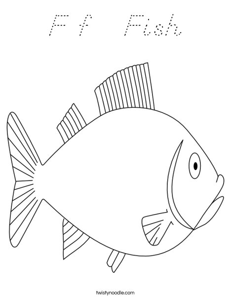 F is for Fish Coloring Page