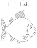 F f   Fish Coloring Page