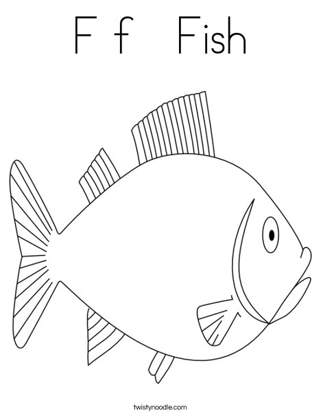F is for Fish Coloring Page