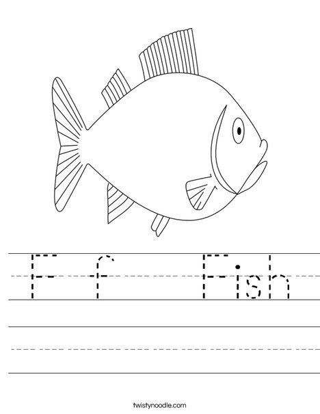 F is for Fish Worksheet