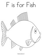 F is for Fish Coloring Page