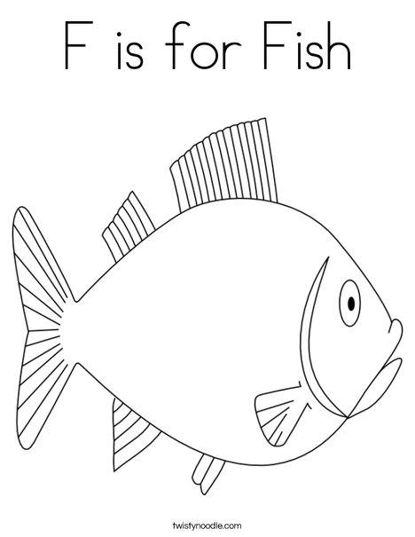 F is for Fish Coloring Page