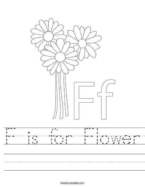 F is for Flower Worksheet