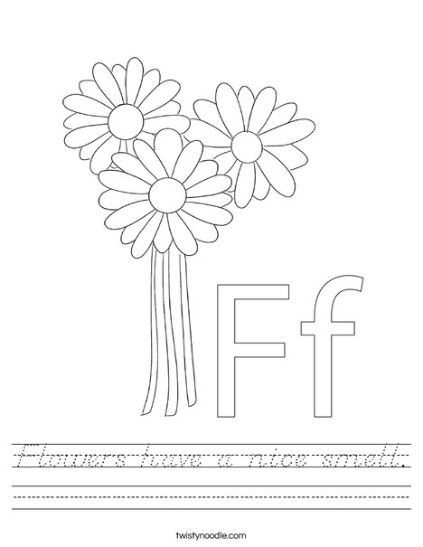 F is for Flower Worksheet