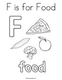 F is for Food Coloring Page