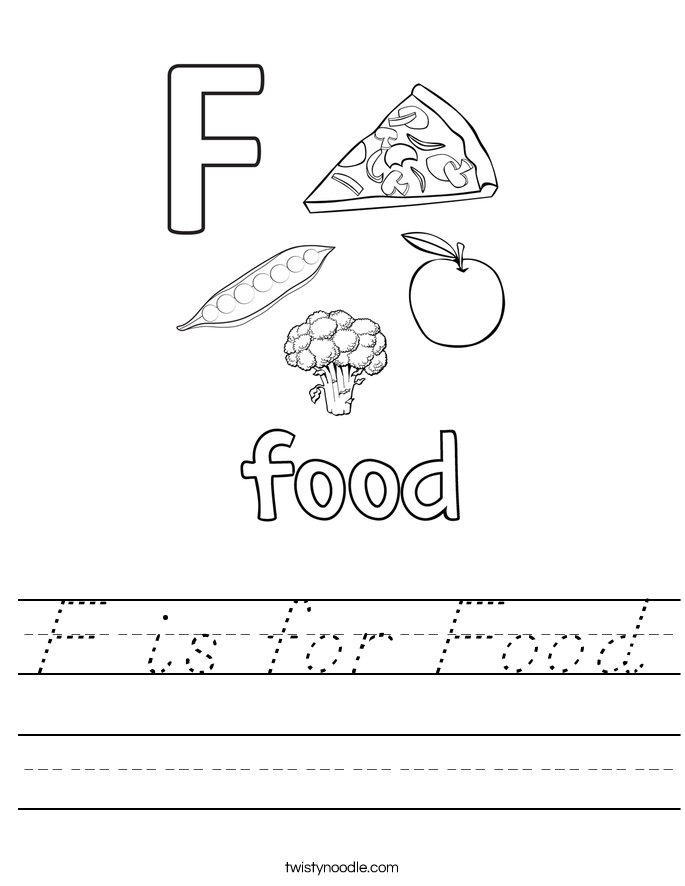F is for Food Worksheet