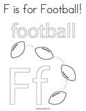 F is for Football Coloring Page