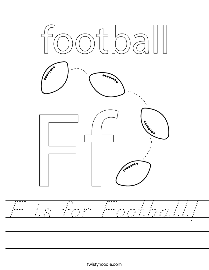 F is for Football! Worksheet