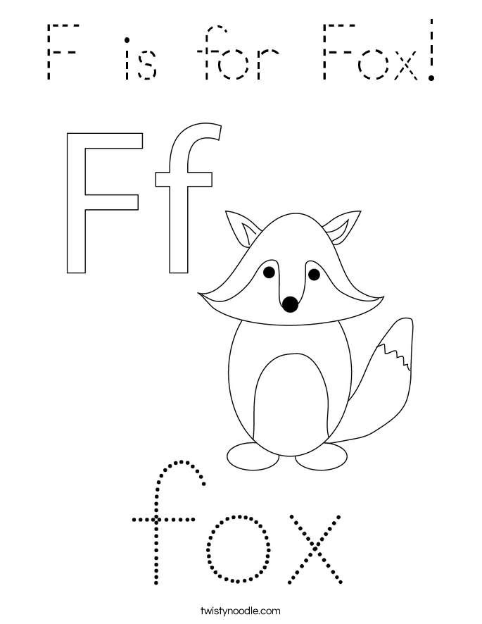 F is for Fox! Coloring Page