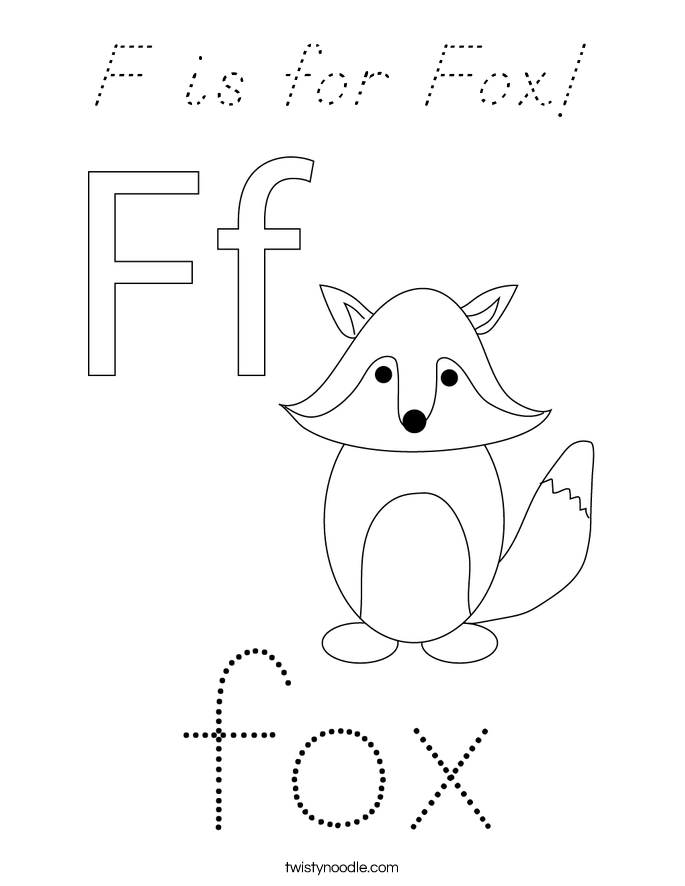 F is for Fox! Coloring Page