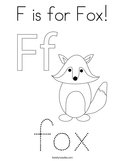 F is for Fox Coloring Page