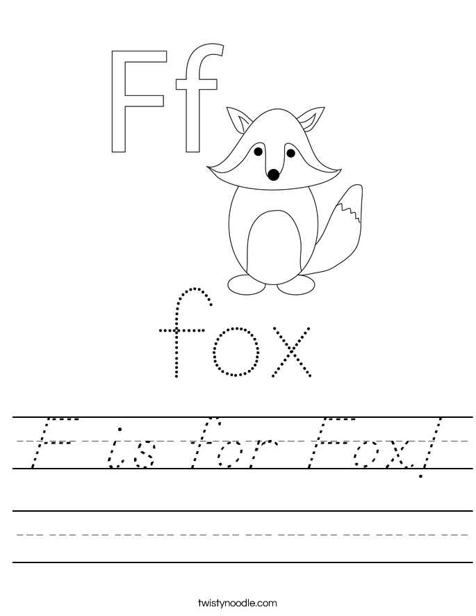 F is for Fox! Worksheet