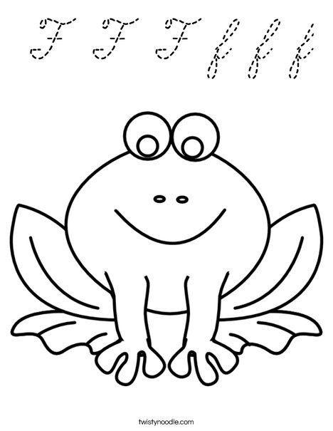 F is for Frog Coloring Page