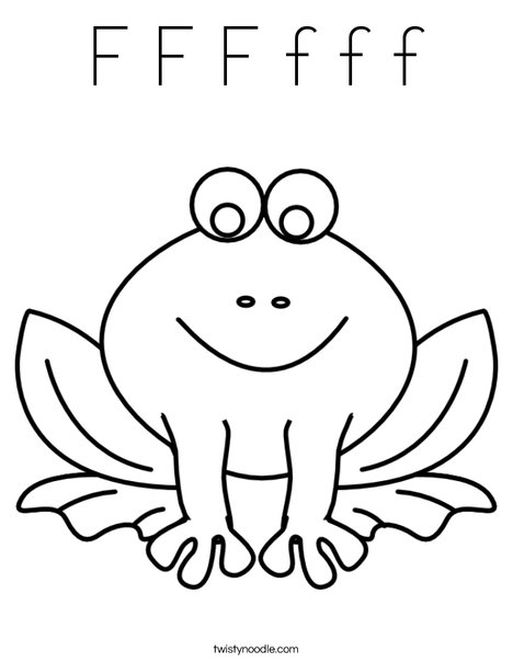 F is for Frog Coloring Page