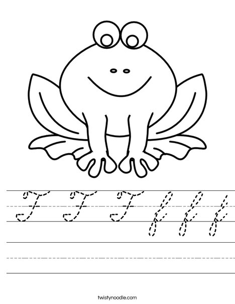 F is for Frog Worksheet