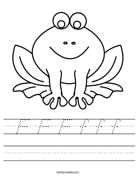 F is for Frog Worksheet