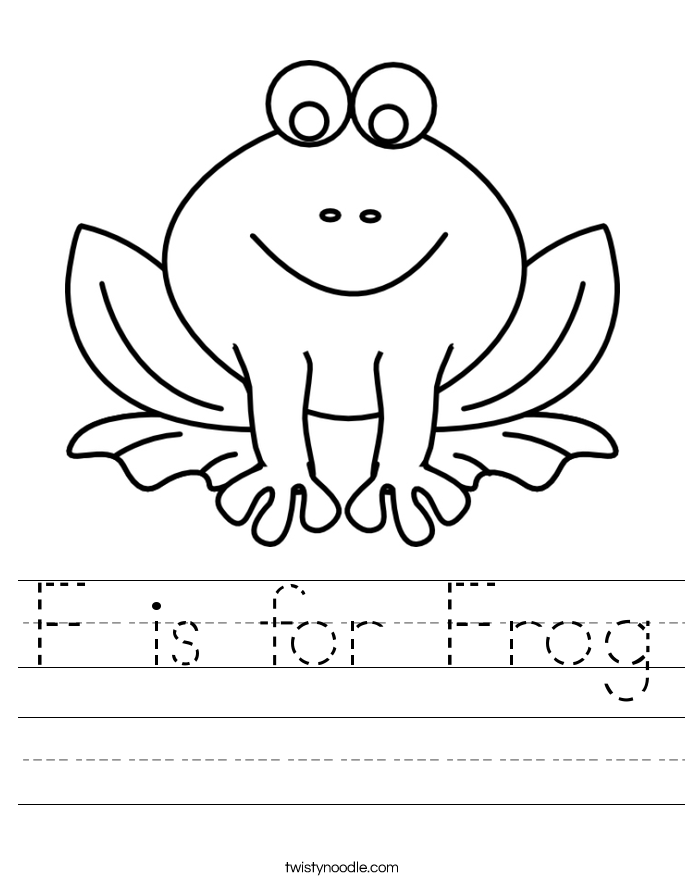 F is for Frog Worksheet - Twisty Noodle