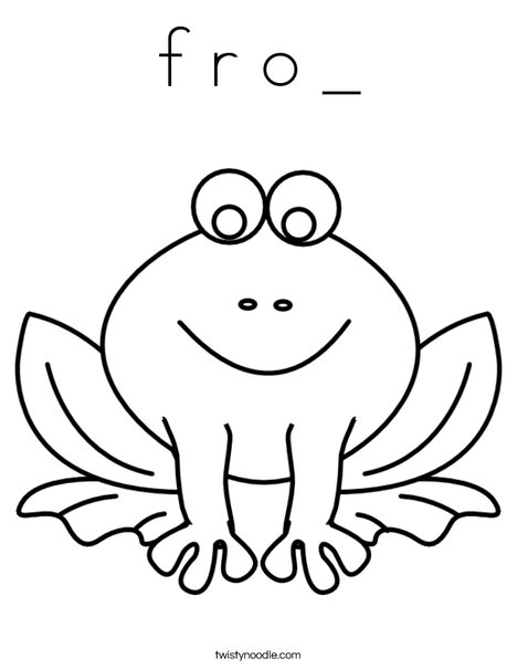 F is for Frog Coloring Page