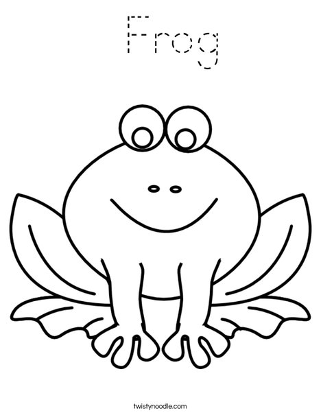 F is for Frog Coloring Page