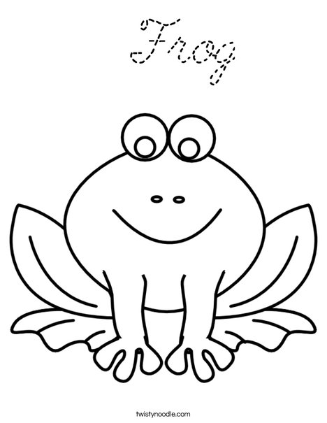 F is for Frog Coloring Page