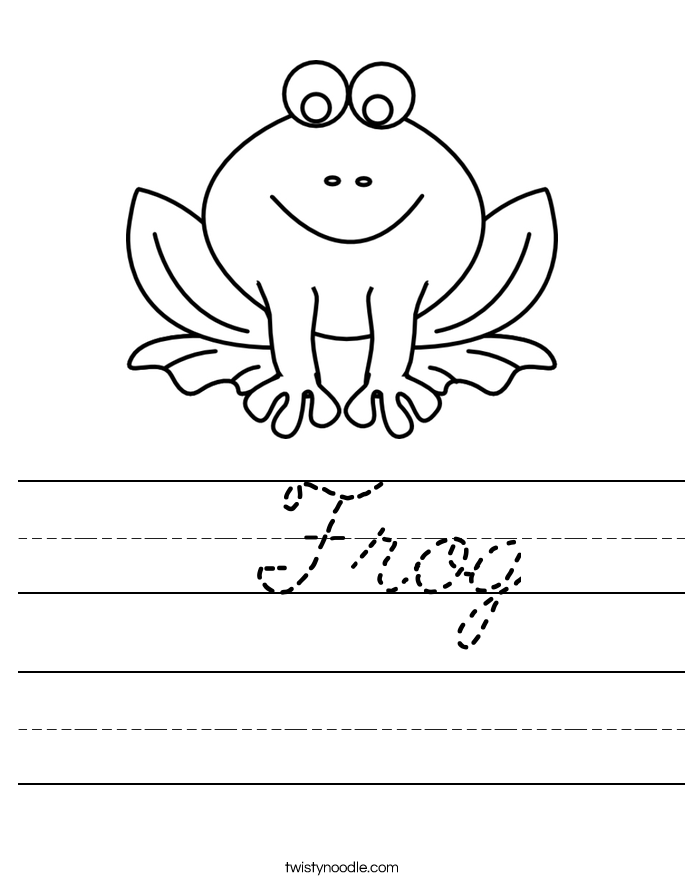 Frog Worksheet - Cursive - Twisty Noodle