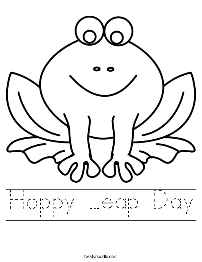 Hoppy Leap Day Worksheet