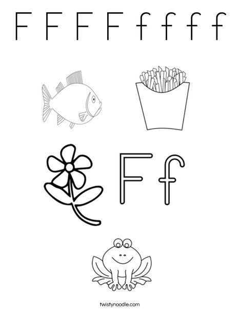 F is for Coloring Page