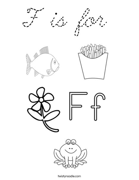 F is for Coloring Page
