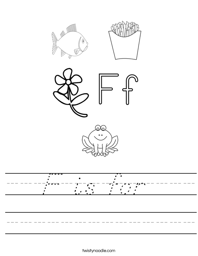 F is for  Worksheet