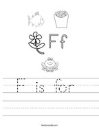 F is for  Handwriting Sheet