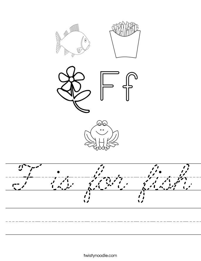 F is for fish Worksheet