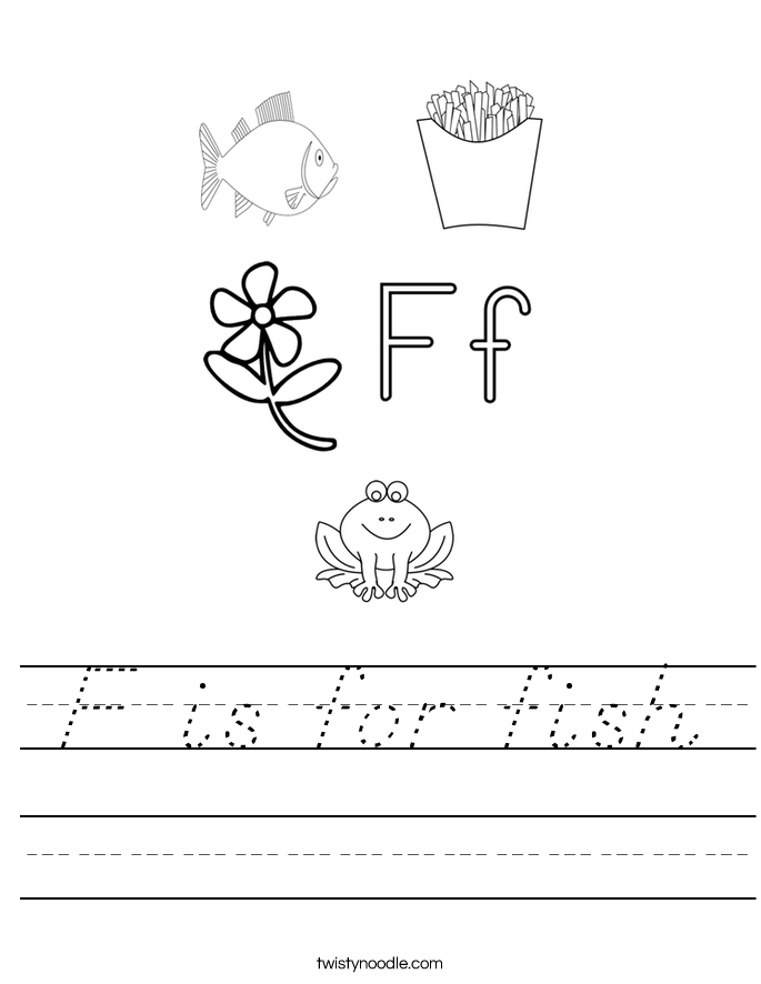 F is for fish Worksheet