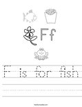 F is for fish Worksheet
