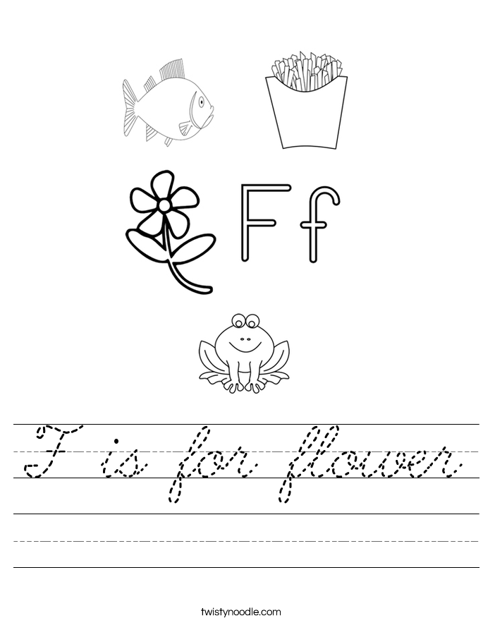 F is for flower Worksheet