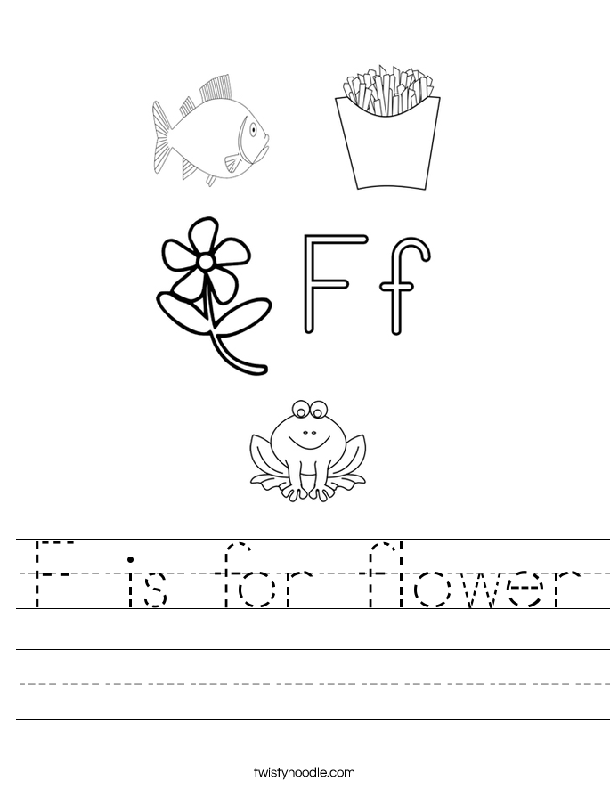 F is for flower Worksheet