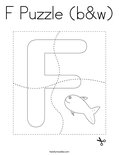 F Puzzle (b&w) Coloring Page