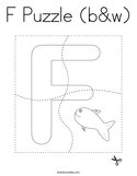 F Puzzle (b&w) Coloring Page