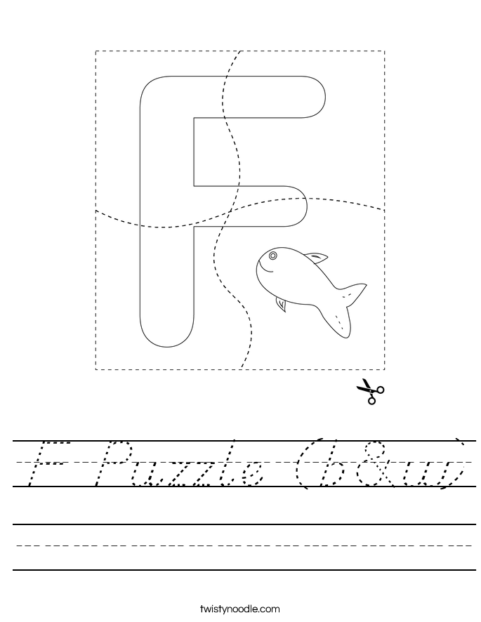 F Puzzle (b&w) Worksheet